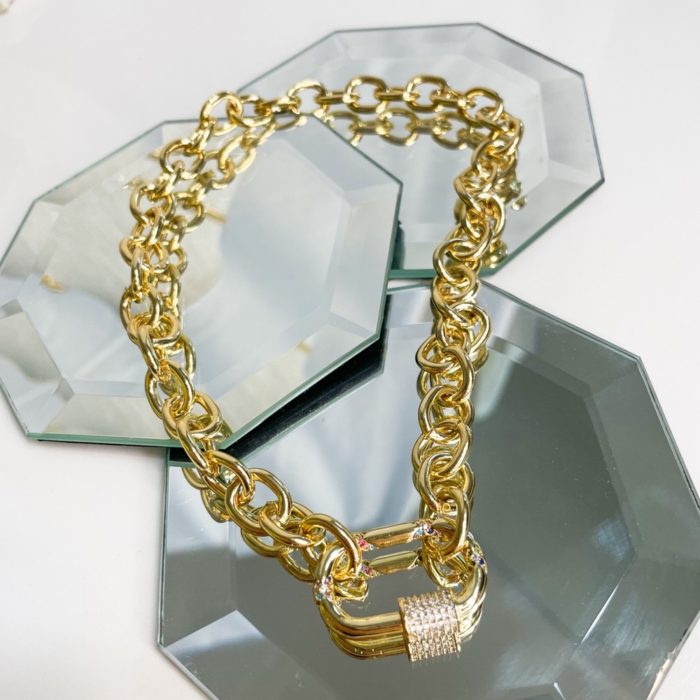 Gold Carabiner Necklace
